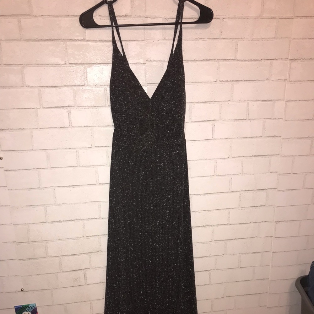 Black shimmery full length dress